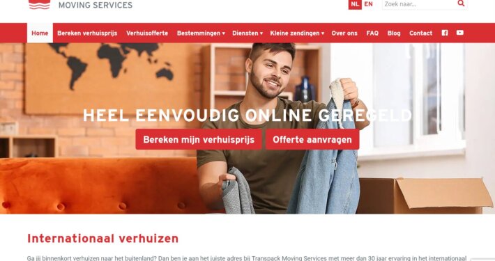 Recent opgeleverd: Transpack website