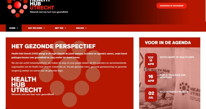 Health Hub Utrecht website
