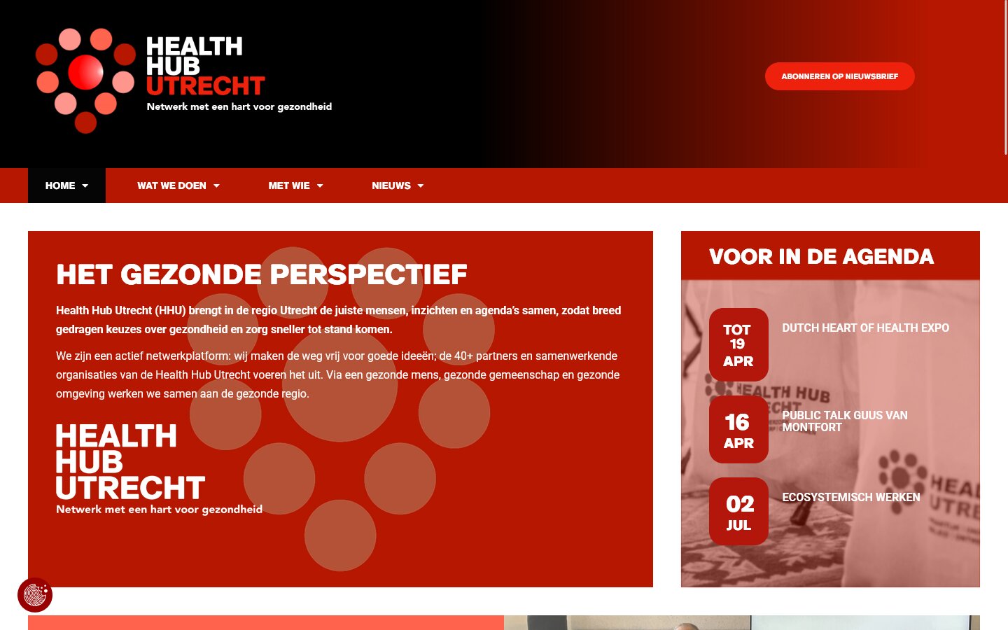 Health Hub Utrecht website